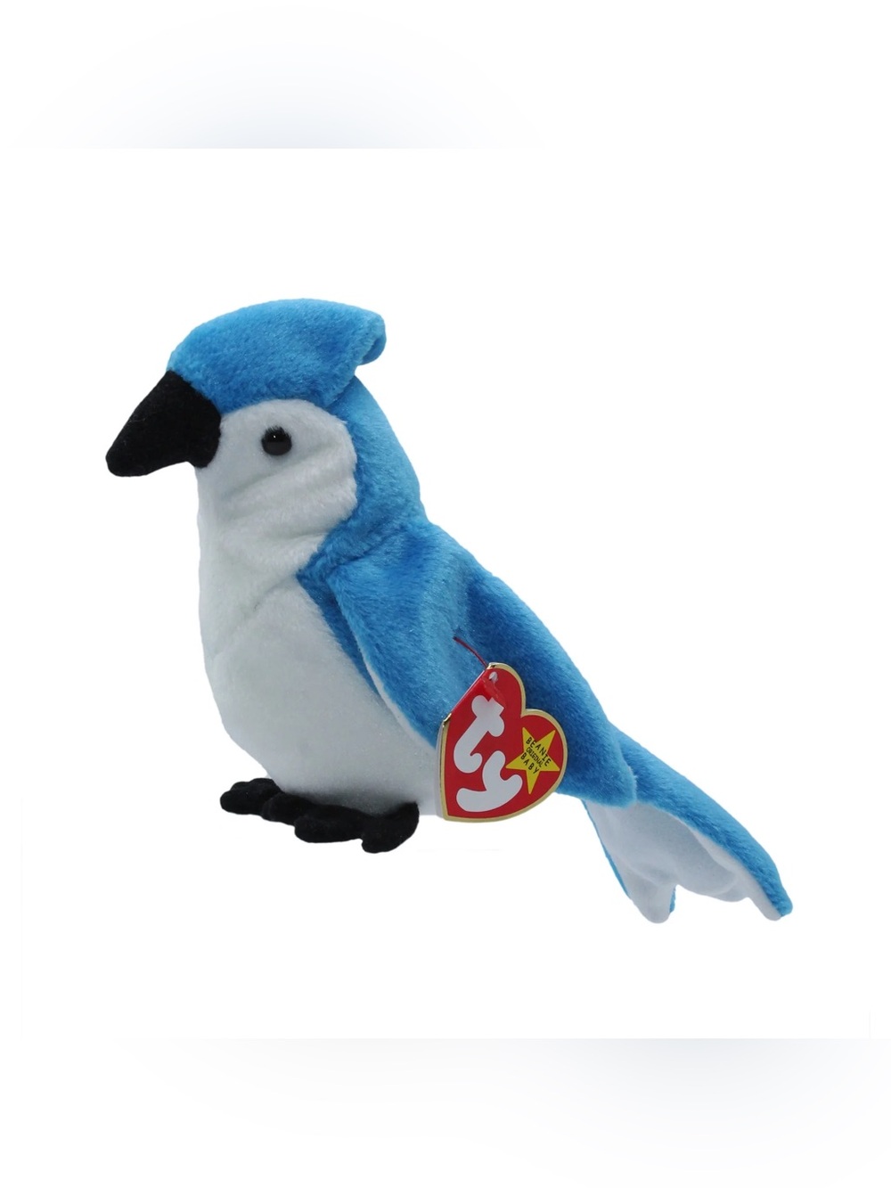 1998. Rocket the blue jay Ty Blue and White Plush Jay Bird
